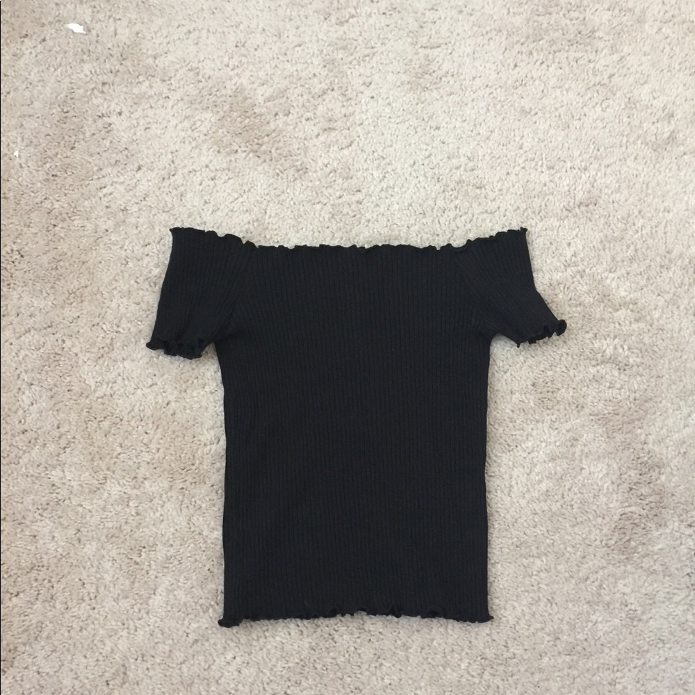 Black off the shoulder top